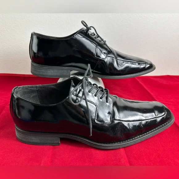 VIA SPIGA Men's Laconi Tuxedo Dress Shoe Black Patent Leather, Sz 11